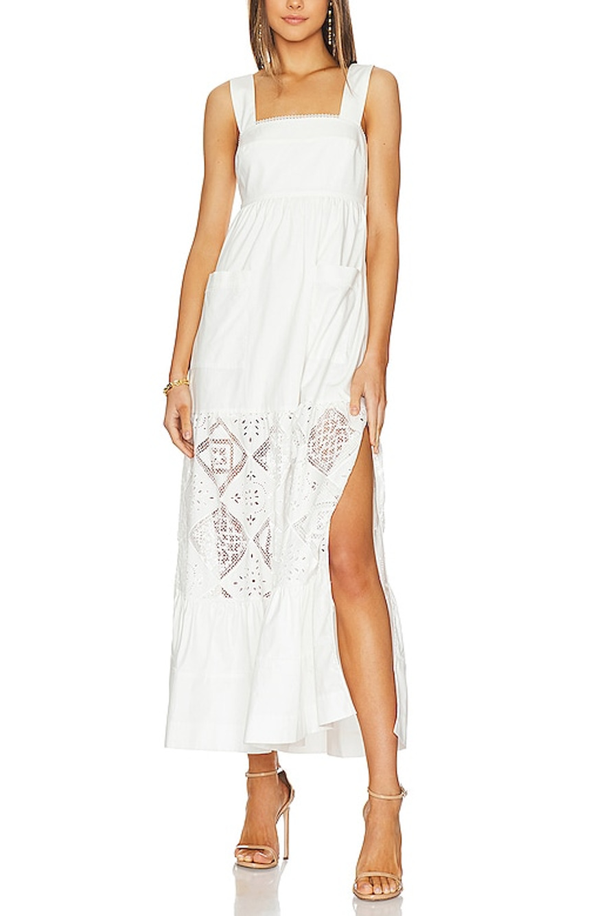 Shona Joy Embroidered Ivory Lori Maxi Dress Size 2
